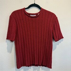 VTG Deep Red Knit Roll Neck Sweater Top